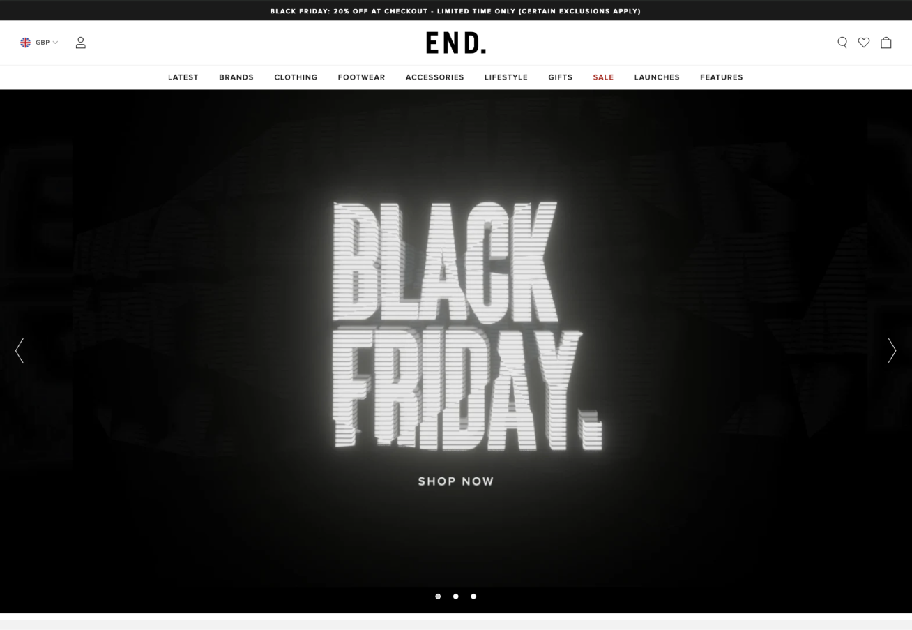 End Website Banner For Black Friday