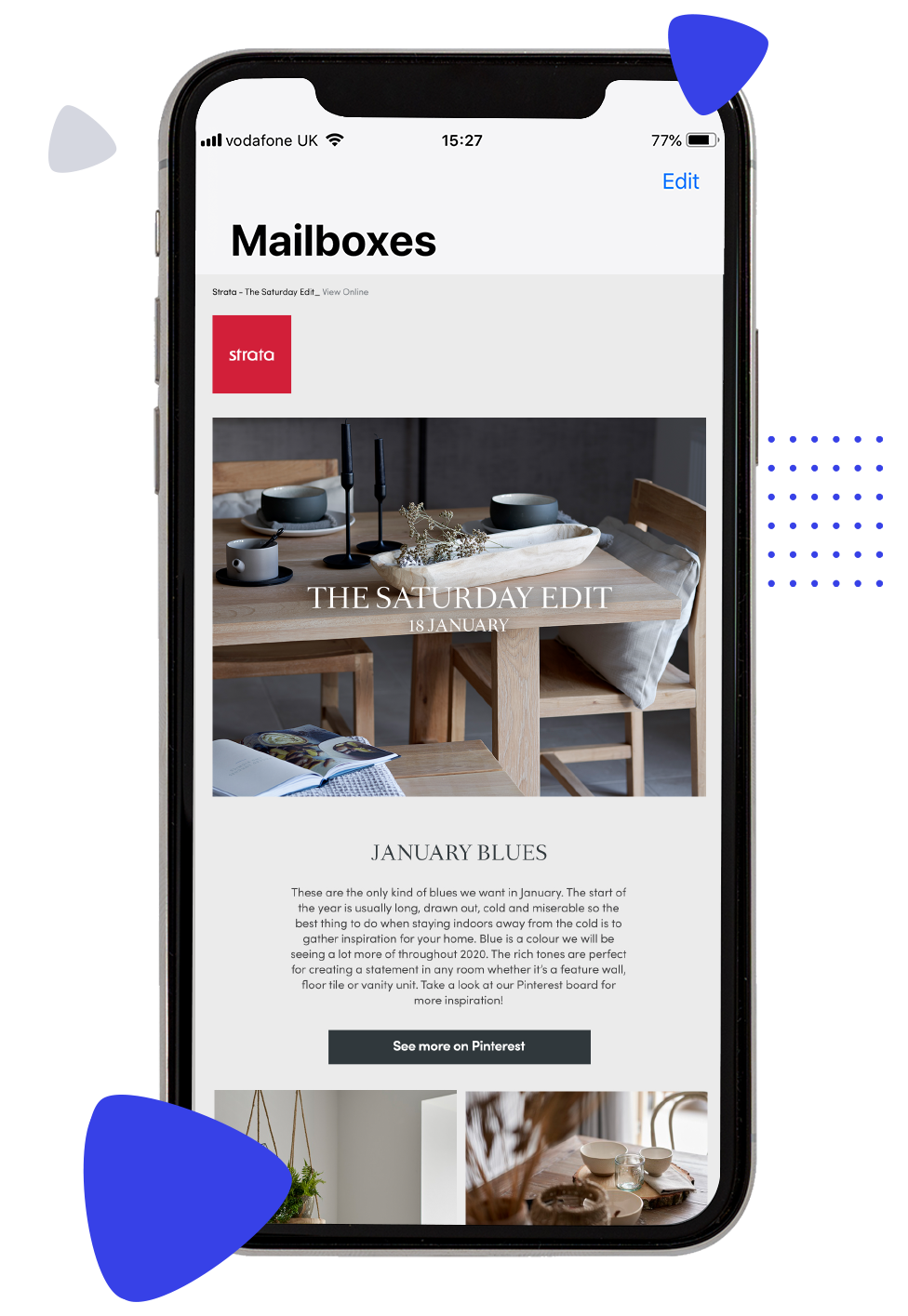 Strata Email Marketing on iPhone - Pixelbuilders